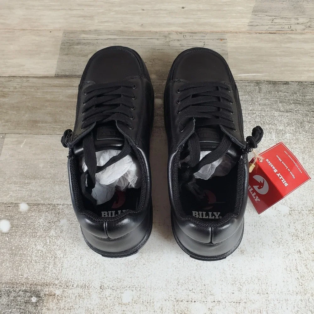 BILLY Footwear Classic D|R Low II Kids Shoes Sz 4 M Black Leather Wrap Zipper